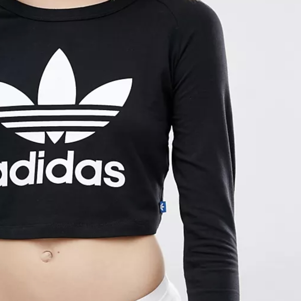 Adidas Cropped Long Sleeves Black Top - Picture 4 of 4
